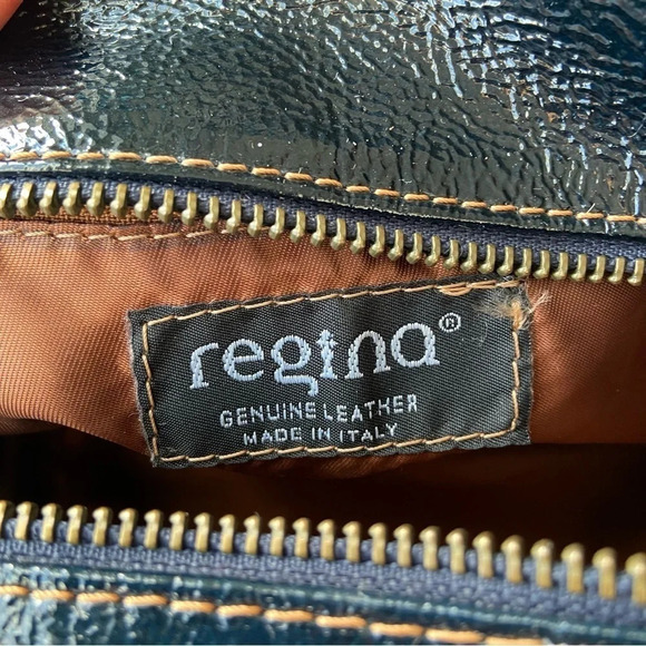 Regina  Black Patent Leather Handbag Made in Italy - Picture 9 of 15